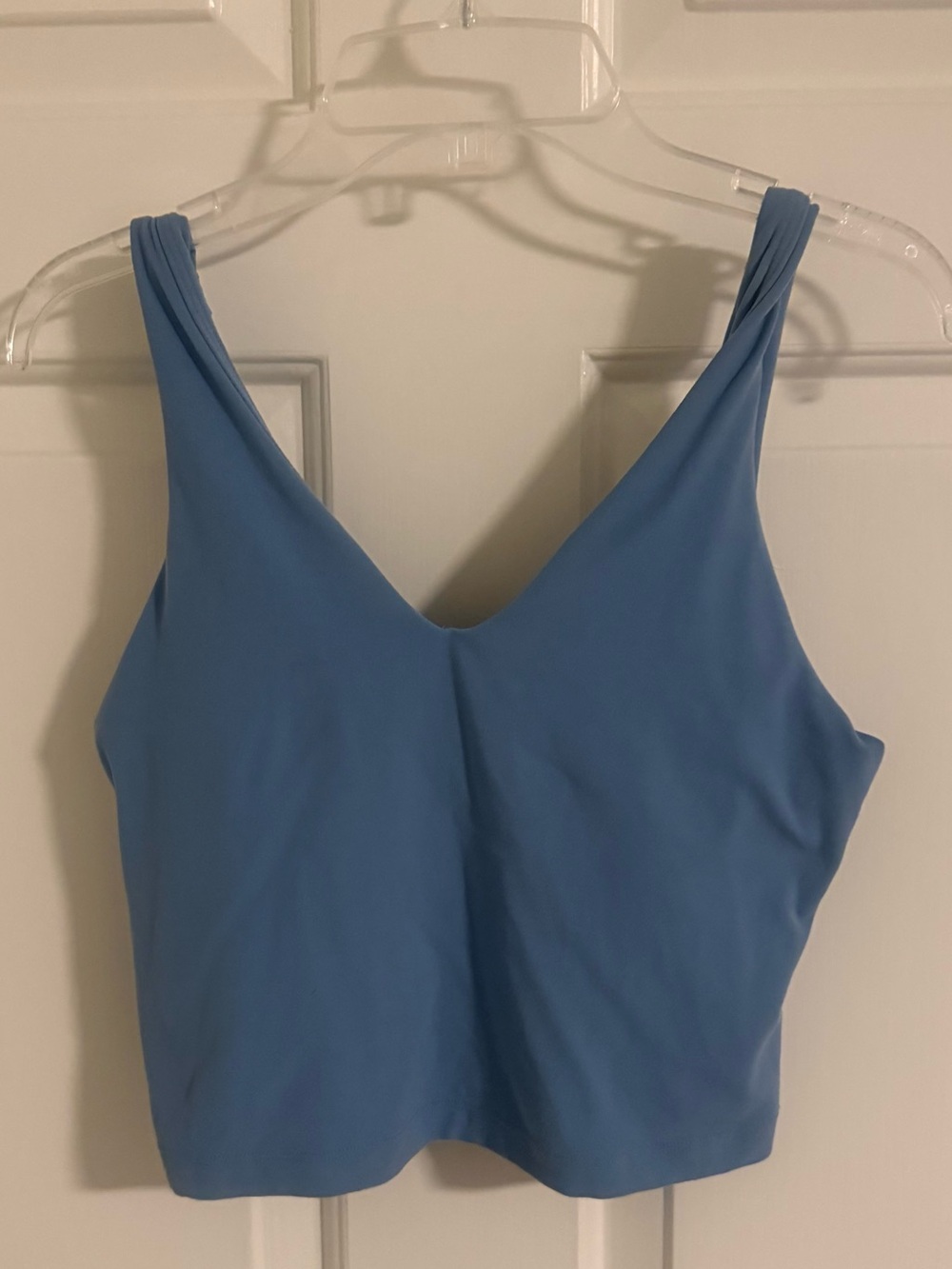 Light Blue Athleta Transcend V-neck crop